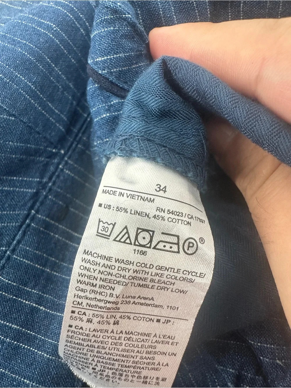 Banana republic linen blend blue striped shorts